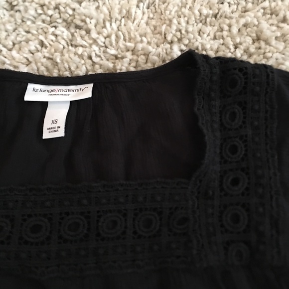 Black maternity peasant top - Picture 2 of 3